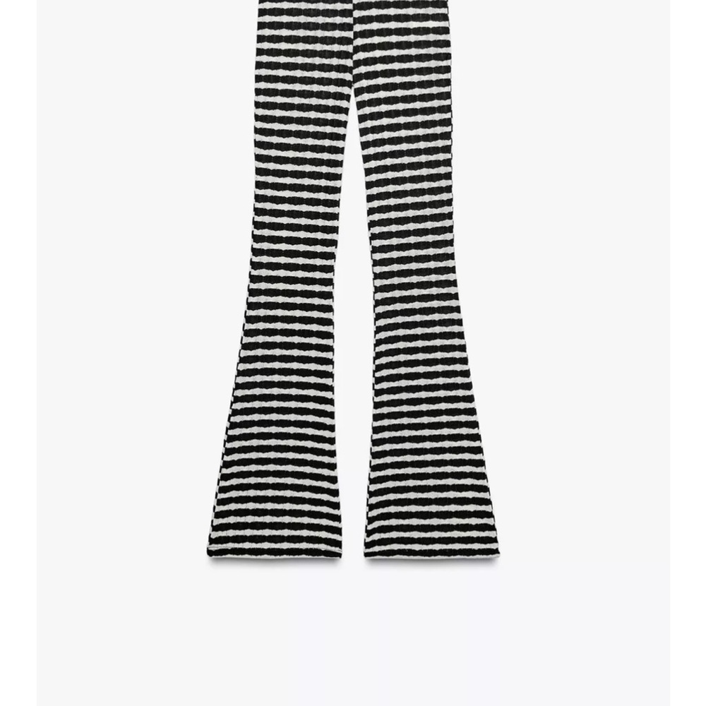 Zara Jacquard flare pants Sz S - Picture 4 of 9